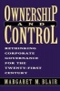 Ownership and Control - Who's at Stake in the Corporate Governance Debates (Paperback, New) - Margaret M Blair Photo