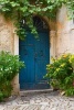 Old Blue Door with Flowers in Containers Summer Journal - 150 Page Lined Notebook/Diary (Paperback) - Cs Creations Photo