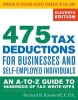 475 Tax Deductions for Businesses and Self-Employed Individuals - An A-to-Z Guide to Hundreds of Tax Write-Offs (Paperback, Eleventh Edition) - Bernard B Kamoroff Photo