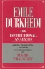 On Institutional Analysis (Paperback, New edition) - Emile Durkheim Photo