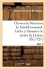 Oeuvres de Monsieur de Saint-Evremond. Tome 3 Lettre a Monsieur Le Comte de Lionne (French, Paperback) - Charles De Saint Evremont Photo