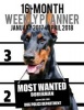 Most Wanted Doberman 2017-2018 Weekly Planner - 16 Month - Large (11 X 8.5-Inches) Daily Diary Monthly Yearly Calendar (Paperback) - Ironpower Publishing Photo