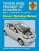 Toyota Aygo, Peugeot 107 & Citroen C1 Petrol Owners Workshop Manual - 2005-14 (Paperback) - Peter T Gill Photo