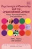 Psychological Ownership and the Organizational Context - Theory, Research Evidence, and Application (Paperback) - Jon L Pierce Photo