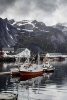 Boats in the Bay of Reine in Lofoten, Norway - Blank 150 Page Lined Journal for Your Thoughts, Ideas, and Inspiration (Paperback) - Unique Journal Photo