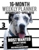 2017-2018 Weekly Planner - Most Wanted Great Dane - Daily Diary Monthly Yearly Calendar (Paperback) - Ironpower Publishing Photo