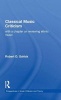 Classical Music Criticism - with a Chapter on Reviewing Ethnic Music (Hardcover) - Robert D Schick Photo