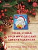 Color & Fold Your Own Origami Advent Calendar - 25 Christmas Boxes with Lids - Us Edition (Paperback) - Anna Stenmark Photo