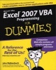 Excel 2007 VBA Programming For Dummies (Paperback) - John Walkenbach Photo