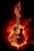 An Acoustic Guitar on Fire - Blank 150 Page Lined Journal for Your Thoughts, Ideas, and Inspiration (Paperback) - Unique Journal Photo