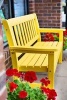 A Beautiful Yellow Bench and Red Flowers - Blank 150 Page Lined Journal for Your Thoughts, Ideas, and Inspiration (Paperback) - Unique Journal Photo