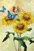 Sunflowers and Butterflies Illustration Art Journal - 150 Page Lined Notebook/Diary (Paperback) - Belton Press Photo