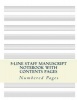 5-Line Music Staff Manuscript Notebook with Contents Pages - Standard Music Notation Book with Blank Contents Pages (Paperback) - John Chamley Photo