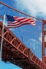 An American Flag in Front of the Golden Gate Bridge in San Francisco - Blank 150 Page Lined Journal for Your Thoughts, Ideas, and Inspiration (Paperback) - Unique Journal Photo