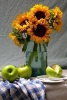 Sunflowers and Green Apples Still Life Journal - 150 Page Lined Notebook/Diary (Paperback) - Cs Creations Photo