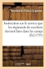 Instruction Sur Le Service Que Les Regimens de Cavalerie Devront Faire Dans Les Camps (French, Paperback) - France Photo