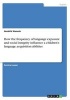 How the Frequency of Language Exposure and Social Integrity Influence a Children's Language Acquisition Abilities (Paperback) - Hendrik Wonsak Photo