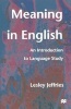 Meaning in English - An Introduction to Language Study (Paperback) - Lesley Jeffries Photo