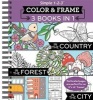 Color and Frame 3 in 1 Country, Forest, City (Spiral bound) - Ltd Publications International Photo