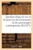 Quelques Pages de Vers Et de Prose Sur Des Evenements Ou Des Personnages Contemporains (French, Paperback) - Sans Auteur Photo