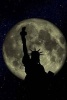 The Statue of Liberty and a Full Moon Journal - 150 Page Lined Notebook/Diary (Paperback) - Cs Creations Photo