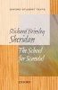 Oxford Student Texts: Sheridan: School for Scandal (Paperback) - Richard Brinsley Sheridan Photo