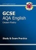 GCSE English AQA Unseen Poetry Study & Exam Practice Book (A*-G Course) (Paperback) - CGP Books Photo