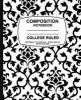  - Black Damask Design, Lined , 7.5 X 9.25, 160 Pages for for School / Teacher / Office / Student Composition Book (Paperback) - College Ruled Composition Notebook Photo