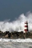 Storm Waves Crashing on the Lighthouse Povoa Do Varzim, Portugal - Blank 150 Page Lined Journal for Your Thoughts, Ideas, and Inspiration (Paperback) - Unique Journal Photo