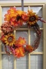 Autumn Grapevine Wreath with Sunflowers, Leaves, and a Bow on a Window Journal - 150 Page Lined Notebook/Diary (Paperback) - Belton Press Photo