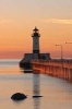 Great Lake Harbor Lighthouse in Duluth Minnesota at Sunset Journal - 150 Page Lined Notebook/Diary (Paperback) - Cool Image Photo