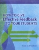 How To Give Effective Feedback To Your Students (Paperback) - Susan M Brookhart Photo