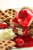 Heart Shaped Waffles and Cherry Sauce, for the Love of Food - Blank 150 Page Lined Journal for Your Thoughts, Ideas, and Inspiration (Paperback) - Unique Journal Photo