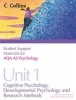 Student Support Materials for Psychology - AQA AS Psychology AS Unit 1: Cognitive Psychology, Developmental Psychology and Research Methods (Paperback) - Alison Wadeley Photo