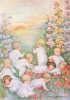 Babies Playing in Field - New Child Greeting Card (Cards) - Mary Lafetra Russell Photo