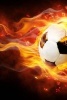 A Football on Fire, for the Love of Soccer - Blank 150 Page Lined Journal for Your Thoughts, Ideas, and Inspiration (Paperback) - Unique Journal Photo