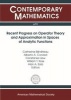 Recent Progress on Operator Theory and Approximation in Spaces of Analytic Functions (Paperback) - Catherine Beneteau Photo