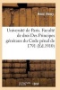 Universite de Paris. Faculte de Droit. Des Principes Generaux Du Code Penal de 1791 (French, Paperback) - Remy H Photo