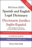 McGraw-Hill's Spanish and English Legal Dictionary - Diccionario Juridico Ingles-Espanol (English, Ansus, Spanish, Abridged, Hardcover, abridged edition) - Henry Saint Dahl Photo