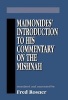 Maimonides' Introduction to His Commentary on the Mishnah (Hardcover) - Moses Maimonides Photo