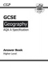 GCSE Geography AQA A Answers (for Workbook) Higher (A*-G Course) (Paperback) - CGP Books Photo