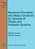 Maximum Principles and Sharp Constants for Solutions of Elliptic and Parabolic Systems (Hardcover) - Gershon Kresin Photo