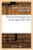 Plan de Lecture Pour Une Jeune Dame (French, Paperback) - Sans Auteur Photo