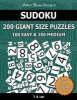 Sudoku 200 Giant Size Puzzles, 100 Easy and 100 Medium, to Keep Your Brain Active for Hours - Take Your Playing to the Next Level with Two Difficulties in One Book (Paperback) - T K Lee Photo