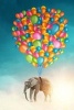 An Elephant Carried Away by a Balloon Bouquet Fantasy Illustration Journal - 150 Page Lined Notebook/Diary (Paperback) - Cs Creations Photo