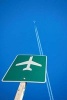 Airport Sign with Airplane in the Sky Above Journal - 150 Page Lined Notebook/Diary (Paperback) - Cool Image Photo