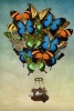 Colorful Butterflies Hot Air Balloon Fantasy Illustration Journal - 150 Page Lined Notebook/Diary (Paperback) - Cs Creations Photo