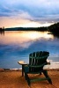 Wooden Chair by the Lake at Sunset - Blank 150 Page Lined Journal for Your Thoughts, Ideas, and Inspiration (Paperback) - Unique Journal Photo