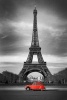 Red French Car in Front of Eiffel Tower in Paris France Journal - 150 Page Lined Notebook/Diary (Paperback) - Cool Image Photo