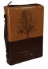 Stand Firm Luxleather Medium Brown/Dark Brown Bible Cover - Christian Art Gifts Photo